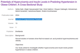 چاپ مقاله اعضای مرکز تحقیقات کودکان دی